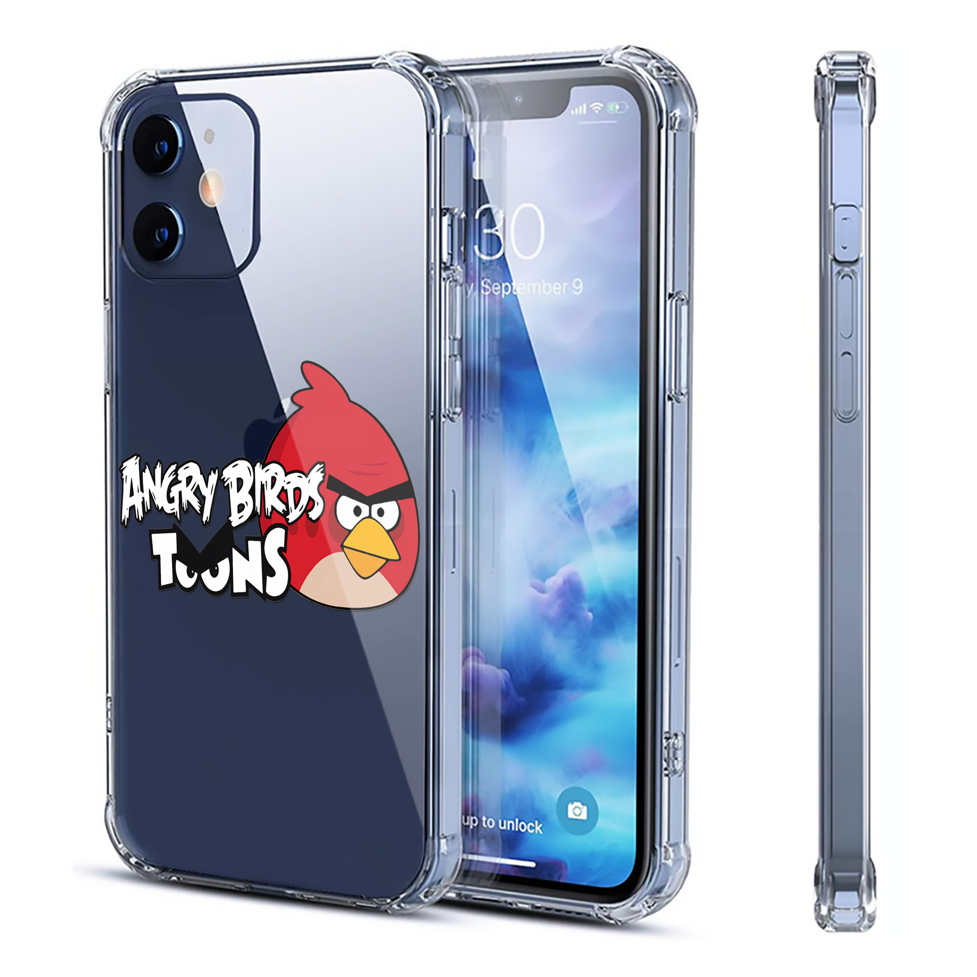（画像用） Angry Birds アングリーバード 【iPhone 12シリーズ対応】透明スマホケース（クリアソフトケース）